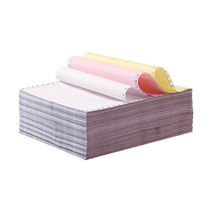 Bentu Continuous Paper, 11 4/5" x 11", 10 lbs., White-Red-Yellow, 1000 Sheets/Carton