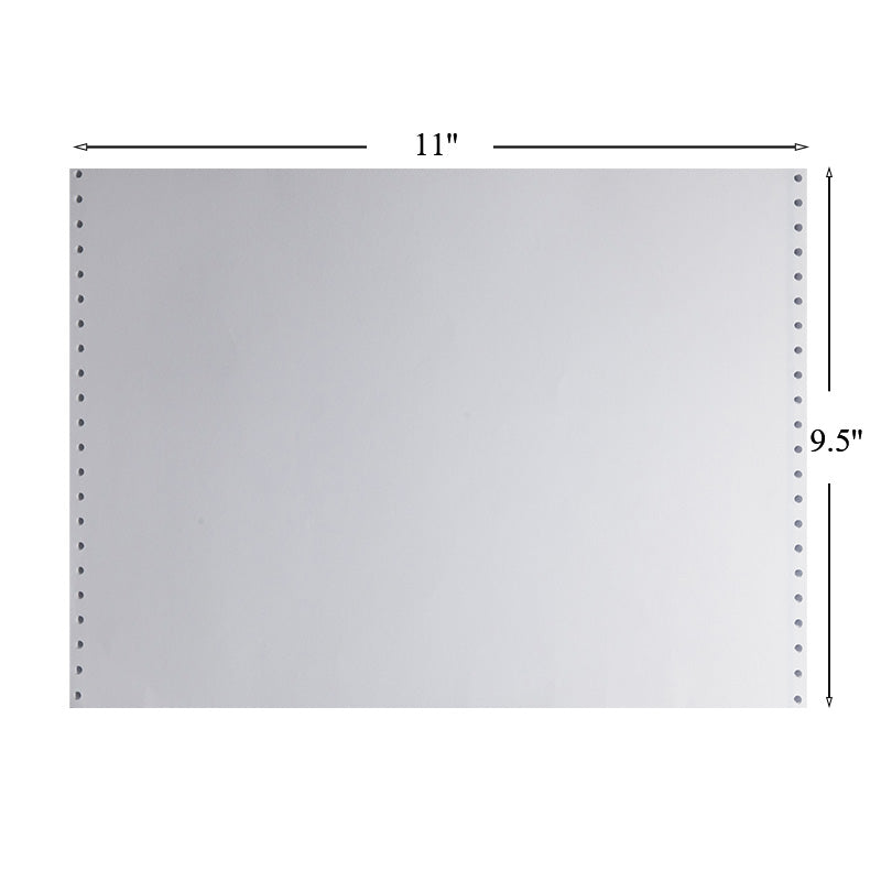 Bentu Continuous Paper, 9.5" x 11", 11 lbs., White, 1000 Sheets/Carton