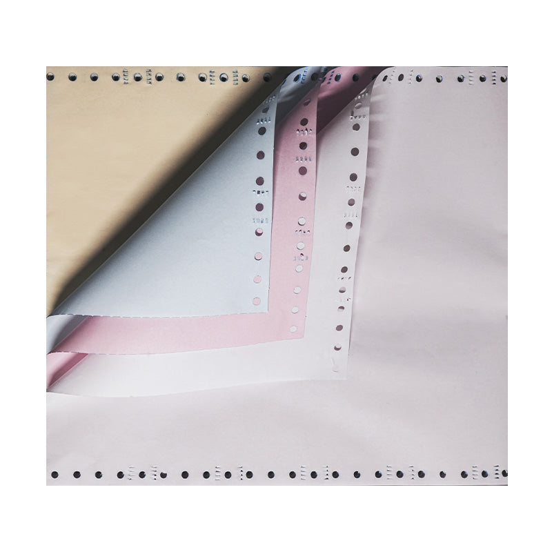 Bentu Continuous Paper, 9.5" x 5.5", 8 lbs., White-Red-Blue-Yellow, 1000 Sheets/Carton