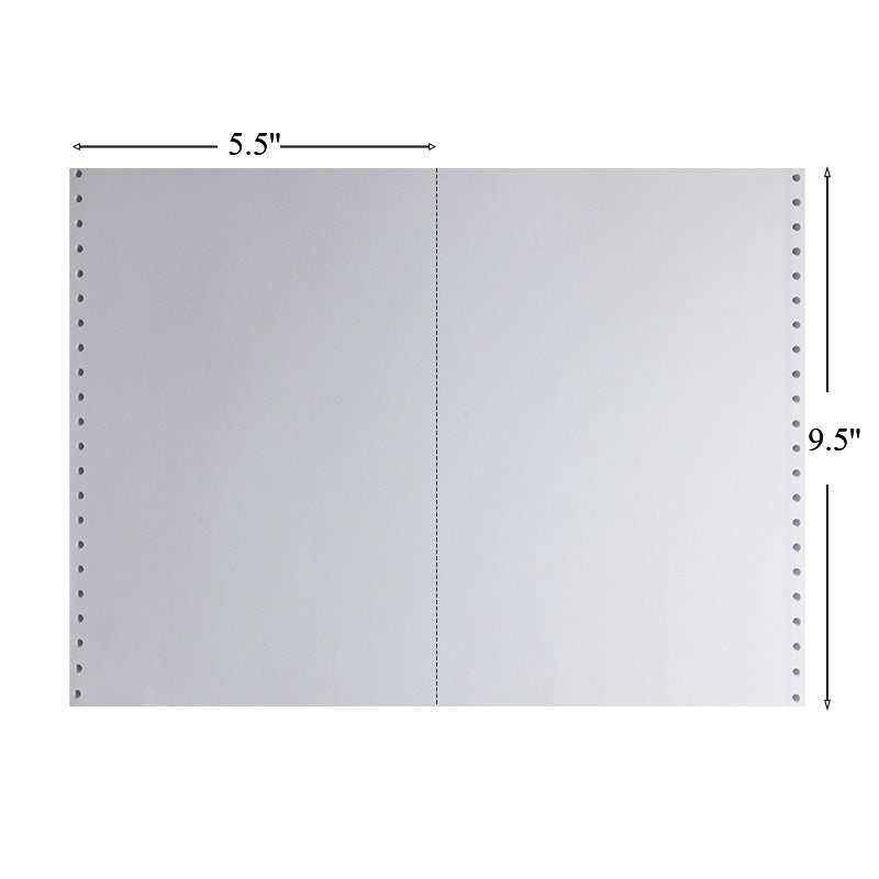 Bentu Continuous Paper, 9.5" x 5.5", 8 lbs., White-Red, 1000 Sheets/Carton