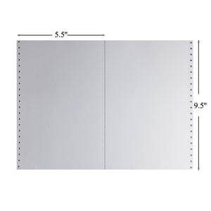 Bentu Continuous Paper, 9.5" x 5.5", 8 lbs., White-Red, 1000 Sheets/Carton