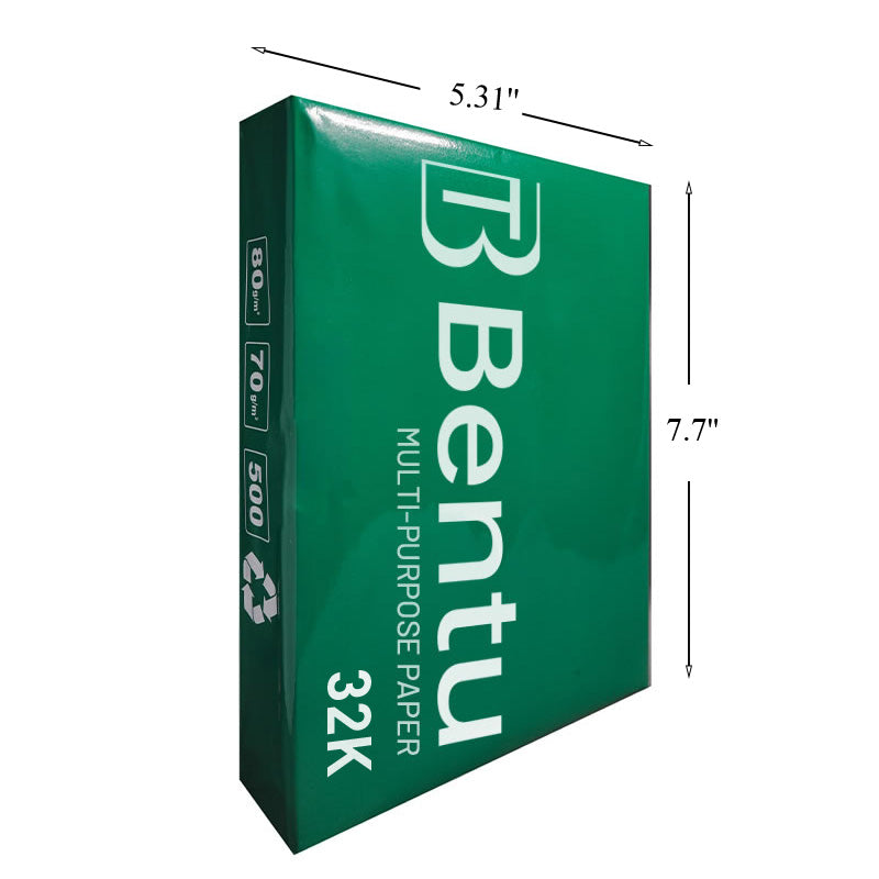 Bentu 5.31" x 7.7" (32K) Copy Paper, 34.15 lbs.,103 Brightness, 500 Sheets/Ream, 16 Reams/Carton