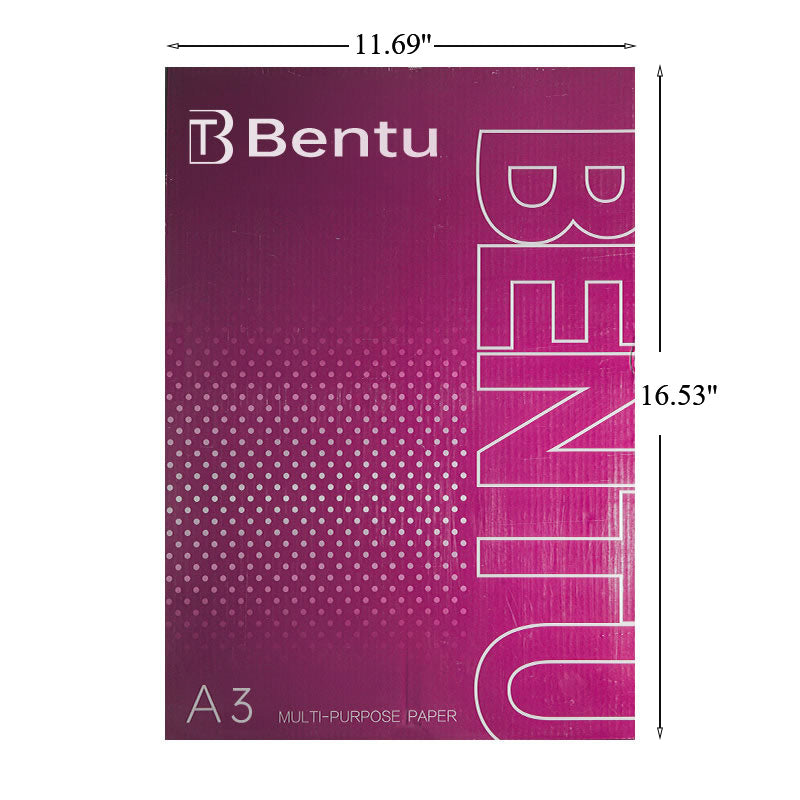 Bentu 11.69" x 16.53" (A3) Copy Paper, 46 lbs.,103 Brightness, 500 Sheets/Ream, 4 Reams/Carton