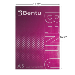 Bentu 11.69" x 16.53" (A3) Copy Paper, 46 lbs.,103 Brightness, 500 Sheets/Ream, 4 Reams/Carton