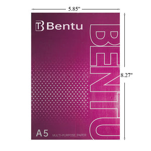 Bentu 5.85" x 8.27" (A5) Copy Paper, 40.15 lbs.,103 Brightness, 500 Sheets/Ream, 16 Reams/Carton